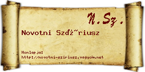 Novotni Szíriusz névjegykártya